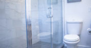 Captains' Quarters Room offers a private bath with deluxe shower.