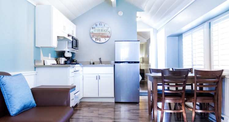 Pelican Cottage offers a full kitchen, Queen bed, sleeper sofa, and private bath. Not pet friendly.