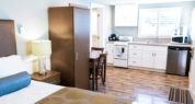 Sea Breeze Room has a full kitchen, sleeps two and is dog friendly.