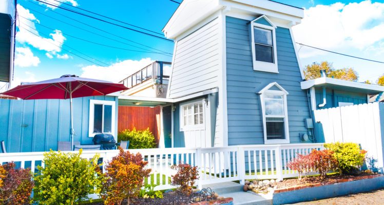 Water Tower Cottage has a gated yard and sleeps four.